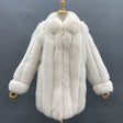 Fox Fur Jacket – Silver - Black Luxe – Winter Elegance