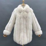 Fox Fur Jacket – Silver - Black Luxe – Winter Elegance