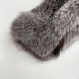Fox Fur Jacket – Silver - Black Luxe – Winter Elegance