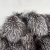 Fox Fur Jacket – Silver - Black Luxe – Winter Elegance
