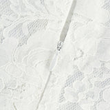 Franca Midi Dress - Flared Sleeves - Lace Trim - Cut - Out Design - A - Line Silhouette