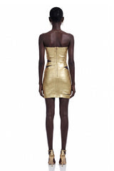 Francine Gold Off Shoulder CutOut Mini Dress