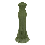 Franziska Green Embellished Corset Maxi Dress Without Gloves