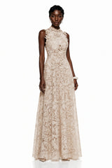 Franziska Neutrals Floral Embroidered Maxi Dress