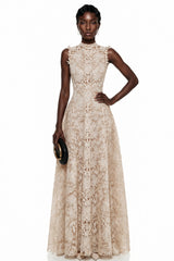 Franziska Neutrals Floral Embroidered Maxi Dress