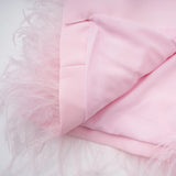 Freja Pink Feather Trim Mini Blazer Dress