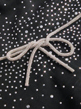 French Luxury DiamondStudded Elegant Waist ALine Dress Modest Clothes For Women SpringSummer
