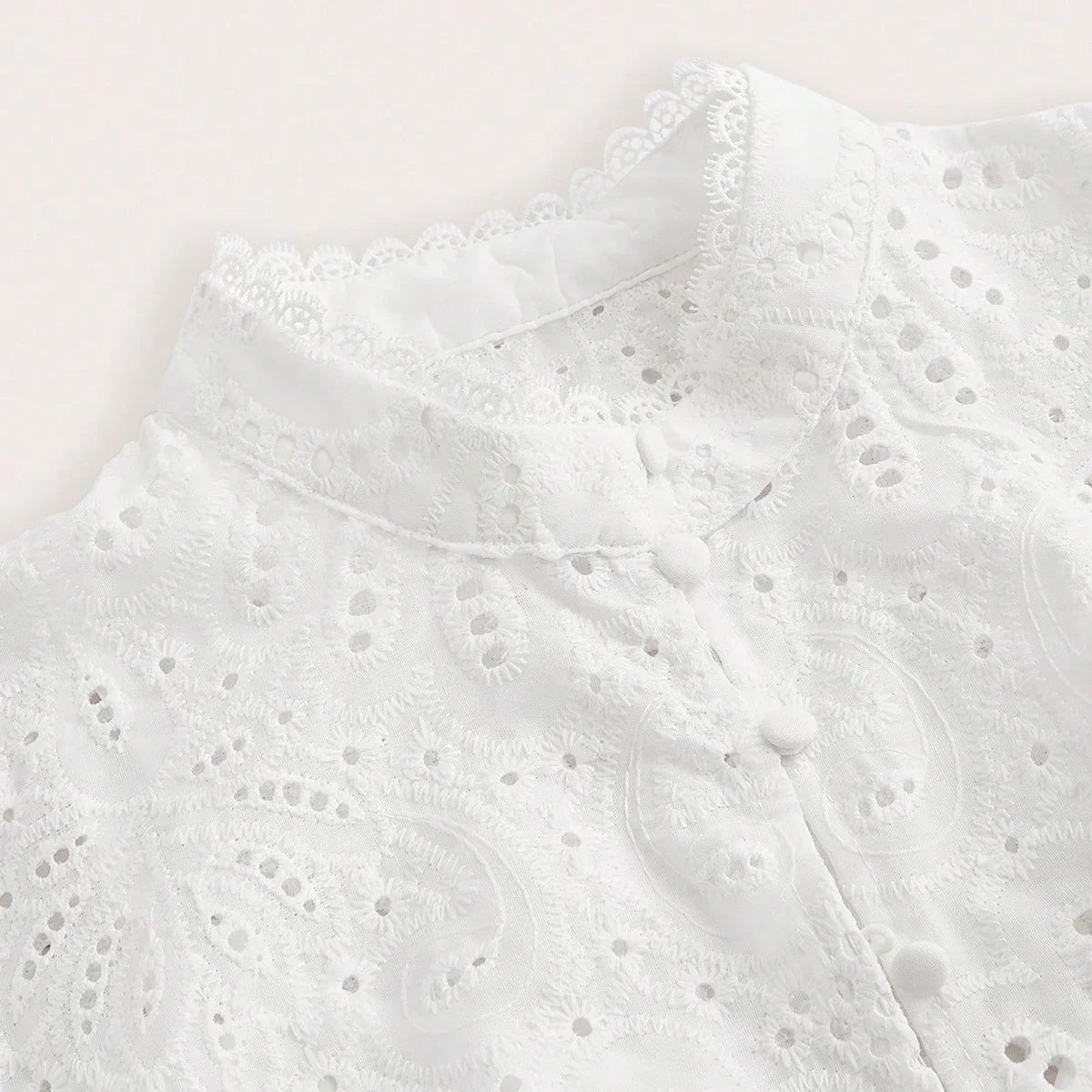 French Palace Style Hollow Crochet Embroidery Button Down Water Soluble Floral Waist Belt Fitted