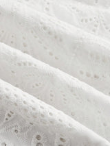 French Palace Style Hollow Crochet Embroidery Button Down Water Soluble Floral Waist Belt Fitted