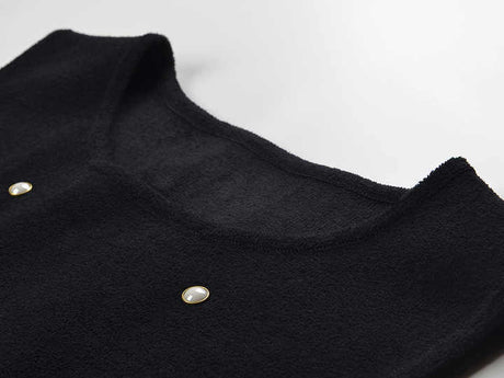 Freya Dress - Tailored Fit - Sleeveless With Pearl Embellishments - Flared Ruffle Hem - Chic and Playful Aesthetic