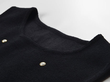 Freya Dress - Tailored Fit - Sleeveless With Pearl Embellishments - Flared Ruffle Hem - Chic and Playful Aesthetic