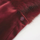 Freya Mini Dress - Four - Piece Suit Design - Strapless Style - Removable Faux - Fur Collar - Diamond Decoration