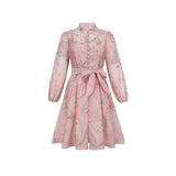 Freya Mini Dress Pink Floral Crystal Embellished