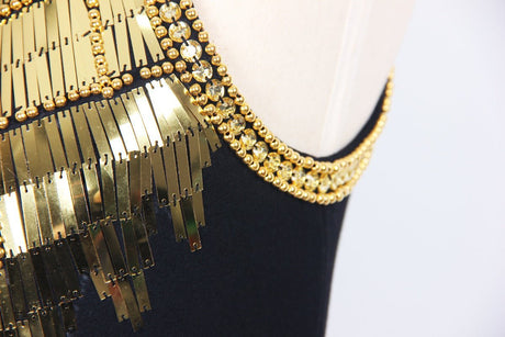 Fringe Dress - Bodycon Silhouette - Statement Dress - Sequin Fringe - Figure - Hugging Fit