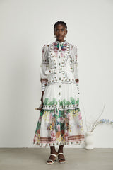 Gabi ruffled floralprint midi dress