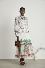 Gabi ruffled floralprint midi dress