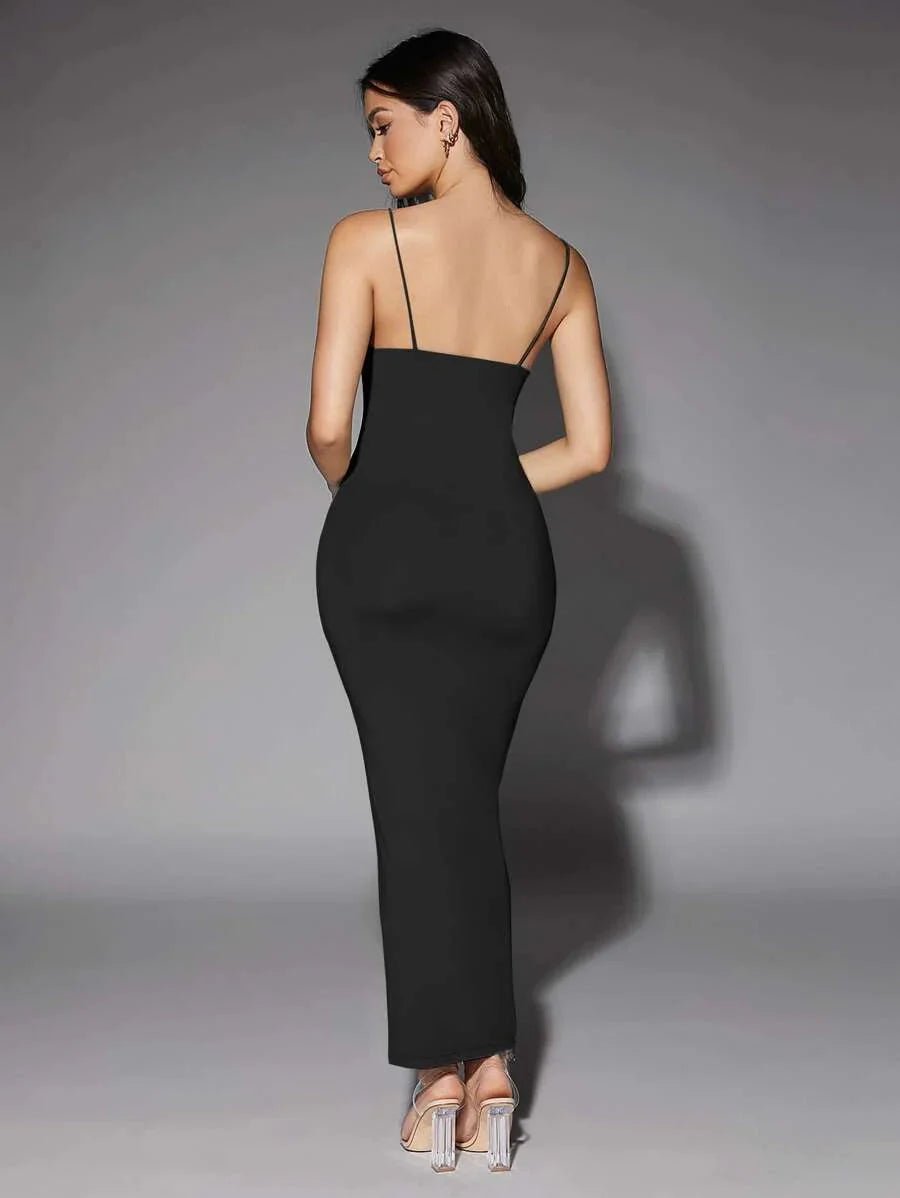 Gabriella Maxi Dress - High Stretch Fabric Elasticity - Slim Fit Type - Refined Style - Sleeve Length Sleeveless - Neckline Spaghetti Strap