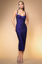 Gabriella Purple Bandage Dress V-Neckline