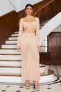 Gabrielle Beige Diamond Mesh Detail Dress