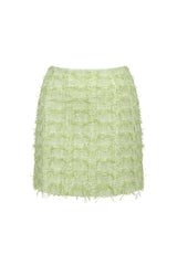 Gabrielle Green Two Piece Dress Set Cropped Top and Fitted Skirt