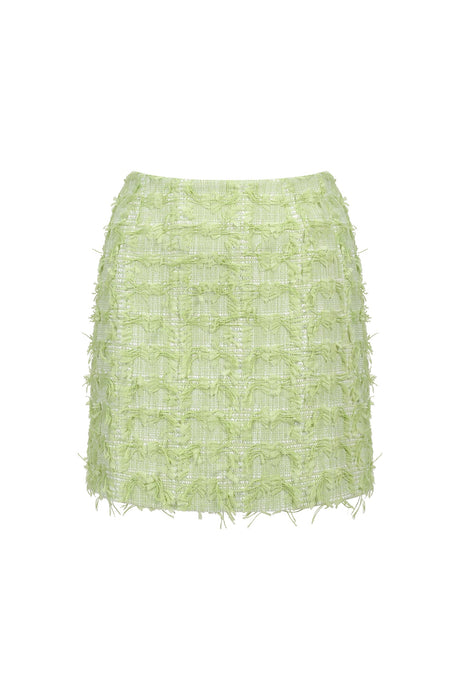 Gabrielle Green Two Piece Dress Set Cropped Top and Fitted Skirt