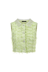 Gabrielle Green Two Piece Dress Set Cropped Top and Fitted Skirt