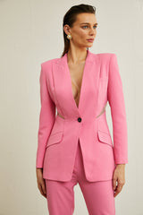 Gabrielle pink cutout jacket  trousers matching set