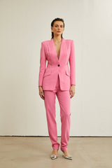 Gabrielle pink cutout jacket  trousers matching set