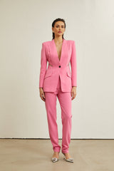 Gabrielle pink cutout jacket  trousers matching set
