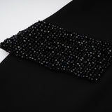 Gaëlle black embellished longsleeved dress