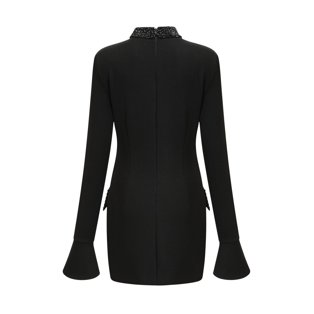Gaëlle black embellished longsleeved dress