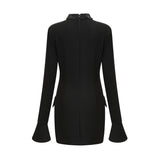 Gaëlle black embellished longsleeved dress