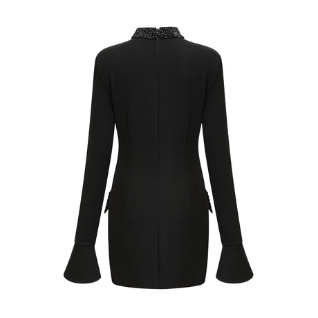 Gaëlle black embellished longsleeved dress