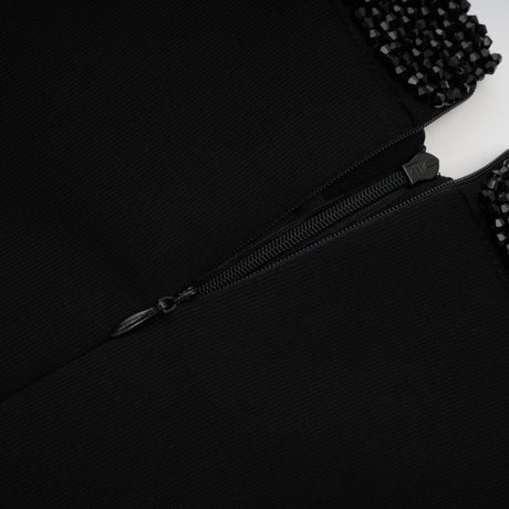 Gaëlle black embellished longsleeved dress