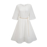 Gaëlle flaredsleeve pleated midi dress