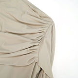 Gaëlle Neutrals Ribbondesign Draped Maxi Dress