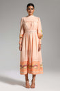 Gaetana Peach Floral Midi Dress