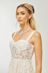 Gaia embroidered corset midi dress