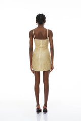 Gaia Gold Beaded Bodycon Mini Dress