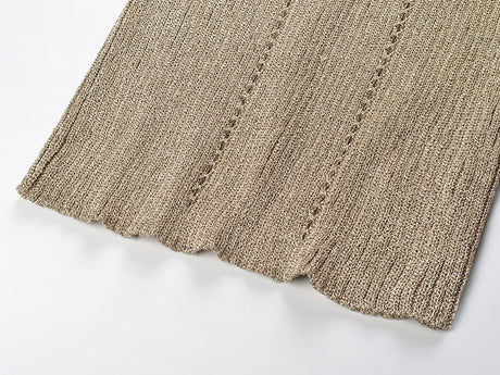 Gaia Midi Dress - Figure - Hugging Silhouette - Metallic Finish - Sculpted Fit - Elegant High Neckline - Luxurious Shimmer