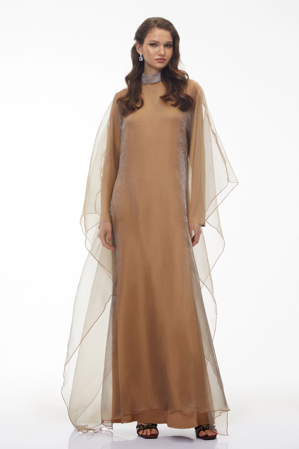 Ganna Camel Cape Maxi Dress