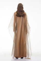 Ganna Camel Cape Maxi Dress
