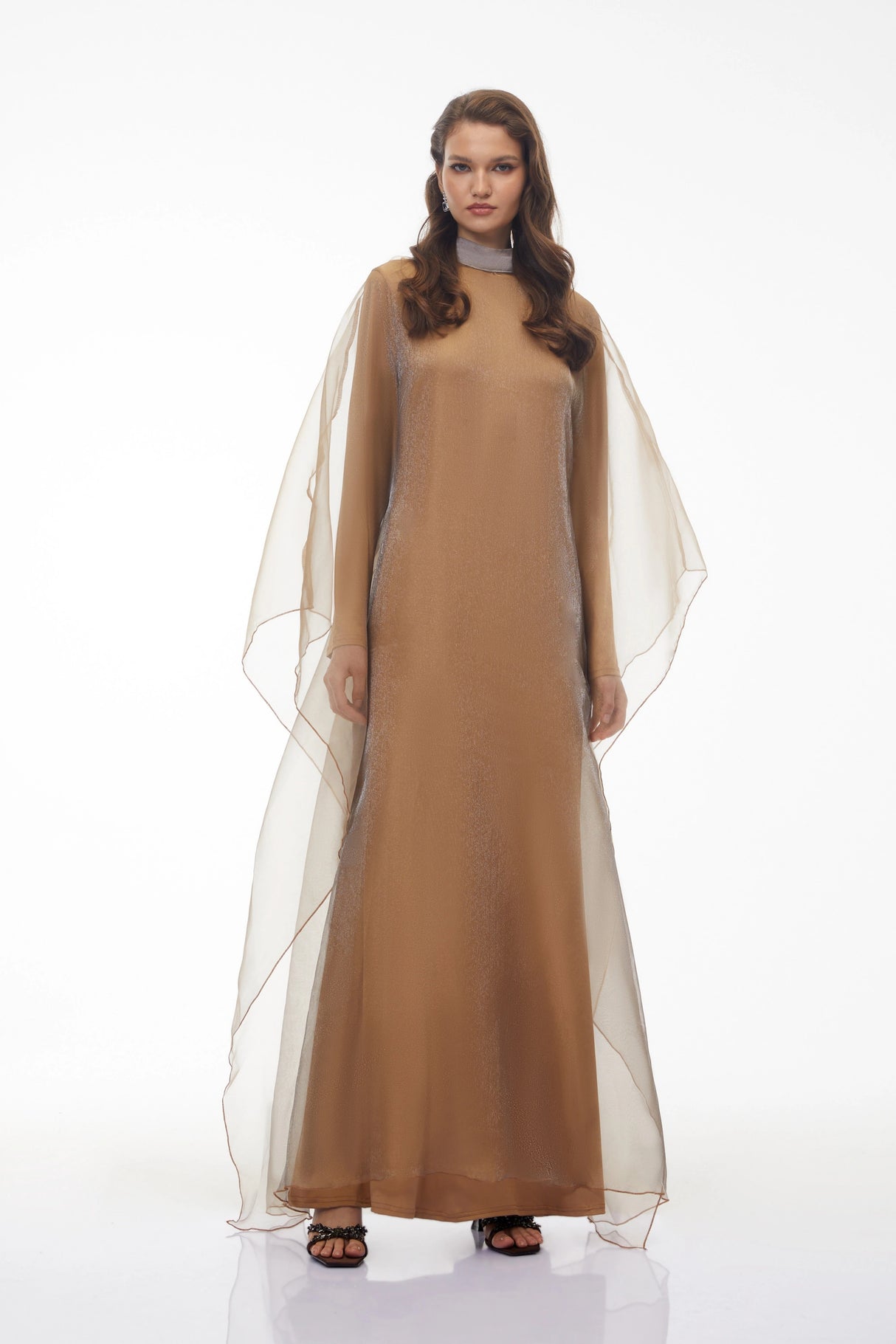 Ganna Camel Cape Maxi Dress