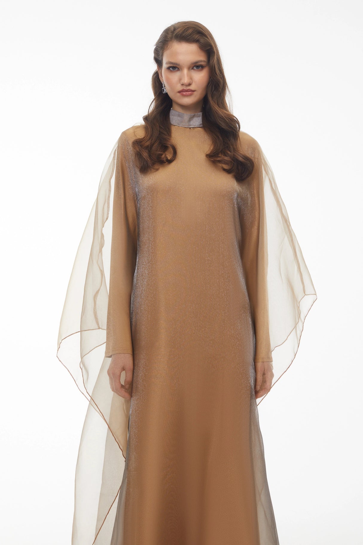 Ganna Camel Cape Maxi Dress