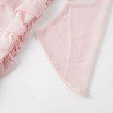 Garance Pink Asymmetrical Ruched Mesh Maxi Dress
