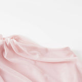 Garance Pink Asymmetrical Ruched Mesh Maxi Dress