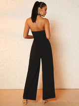 Gelsomina Jumpsuit - Regular Fit - Refined Style - Backless, Knot - Extra Long Length - High Waist - Medium Stretch Elasticity - Sleeveless