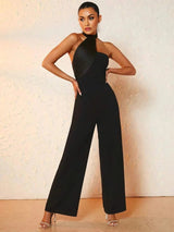 Gelsomina Jumpsuit - Regular Fit - Refined Style - Backless, Knot - Extra Long Length - High Waist - Medium Stretch Elasticity - Sleeveless