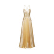 Gelsomina Maxi Dress - V Neck - Bustier Style - Sequin Embellished - Sleeveless - Pleated