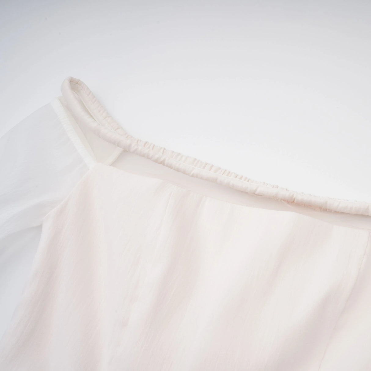 Gelsomina White Gathered Crepe Midi Dress